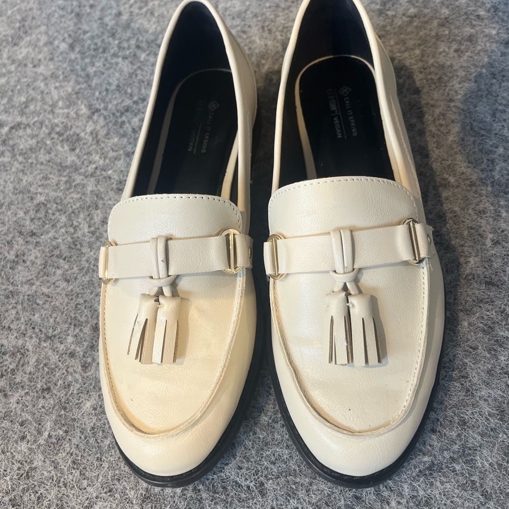 Cream Tassel Loafers